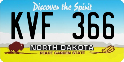 ND license plate KVF366