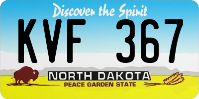 ND license plate KVF367