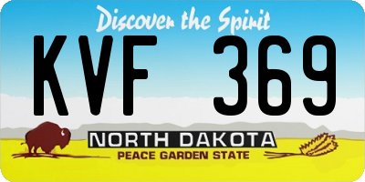 ND license plate KVF369