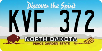 ND license plate KVF372