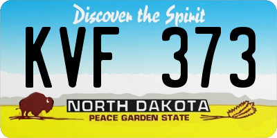 ND license plate KVF373