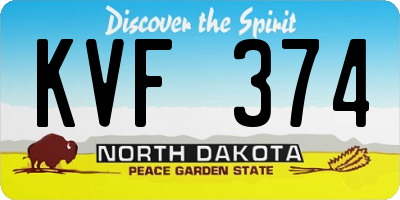 ND license plate KVF374