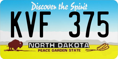 ND license plate KVF375
