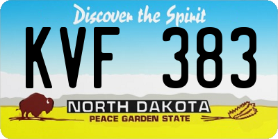 ND license plate KVF383