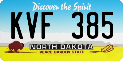ND license plate KVF385