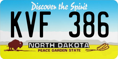 ND license plate KVF386