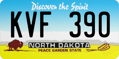 ND license plate KVF390