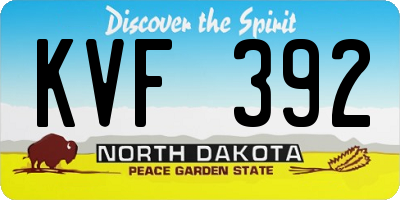 ND license plate KVF392