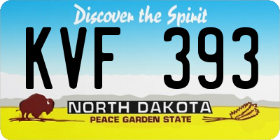 ND license plate KVF393