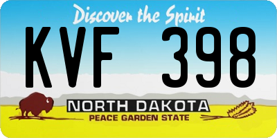 ND license plate KVF398