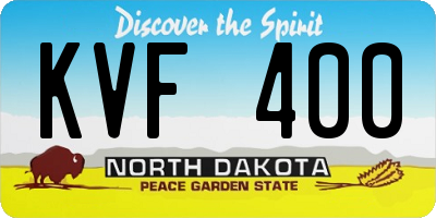 ND license plate KVF400