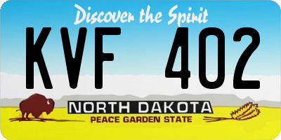 ND license plate KVF402