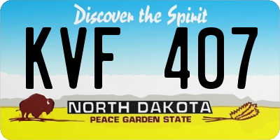 ND license plate KVF407