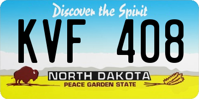 ND license plate KVF408