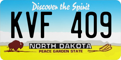 ND license plate KVF409