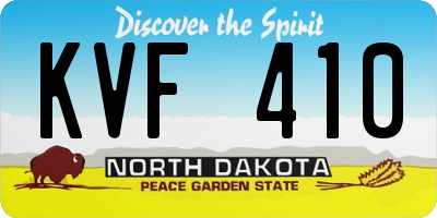 ND license plate KVF410
