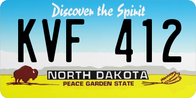 ND license plate KVF412
