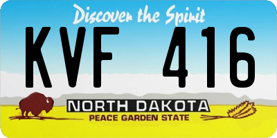 ND license plate KVF416