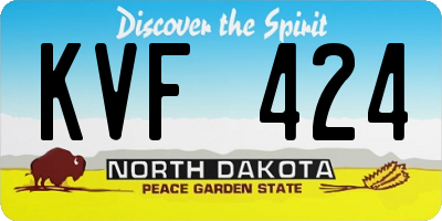 ND license plate KVF424