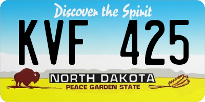 ND license plate KVF425