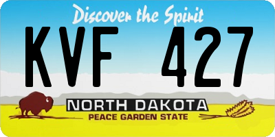 ND license plate KVF427
