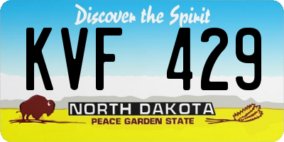 ND license plate KVF429