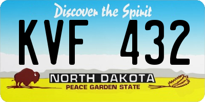 ND license plate KVF432