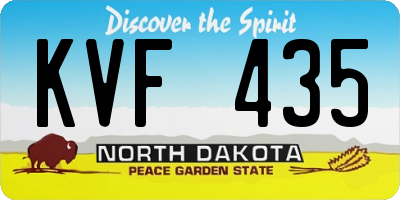 ND license plate KVF435