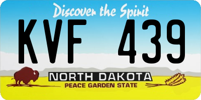 ND license plate KVF439