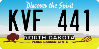 ND license plate KVF441