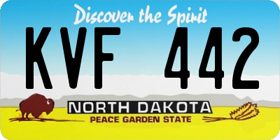 ND license plate KVF442