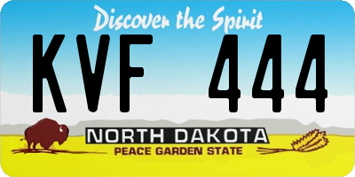 ND license plate KVF444