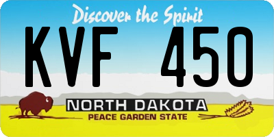 ND license plate KVF450