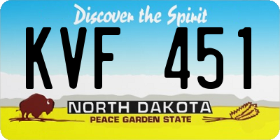 ND license plate KVF451