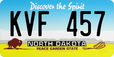 ND license plate KVF457