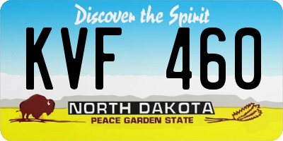ND license plate KVF460