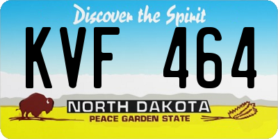 ND license plate KVF464