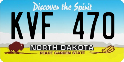 ND license plate KVF470