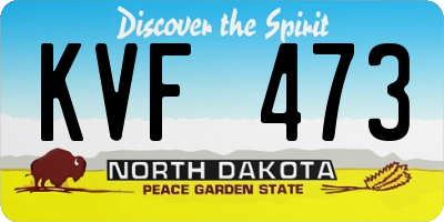 ND license plate KVF473