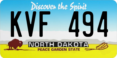 ND license plate KVF494