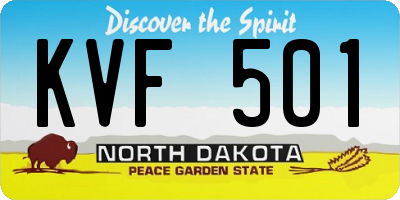ND license plate KVF501
