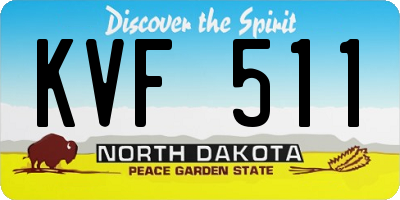 ND license plate KVF511