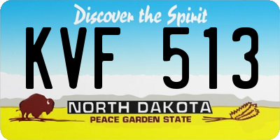 ND license plate KVF513