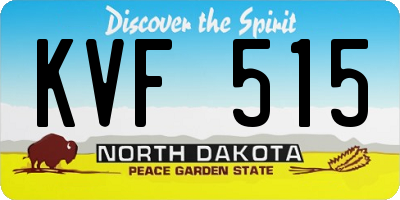 ND license plate KVF515