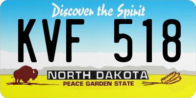 ND license plate KVF518