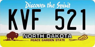 ND license plate KVF521