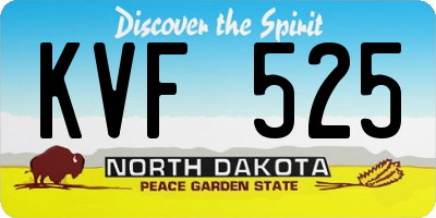 ND license plate KVF525