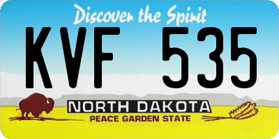 ND license plate KVF535