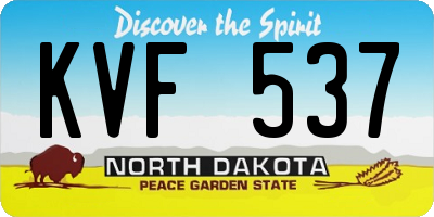 ND license plate KVF537