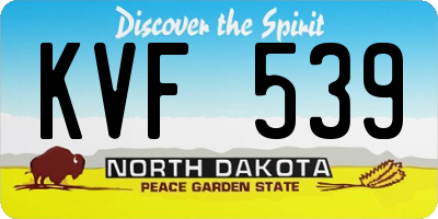 ND license plate KVF539